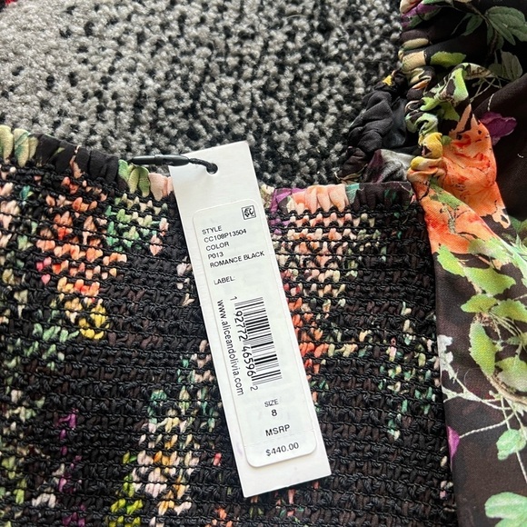 Alice + Olivia Cooper Floral Romance Black Mini Dress - Picture 5 of 7